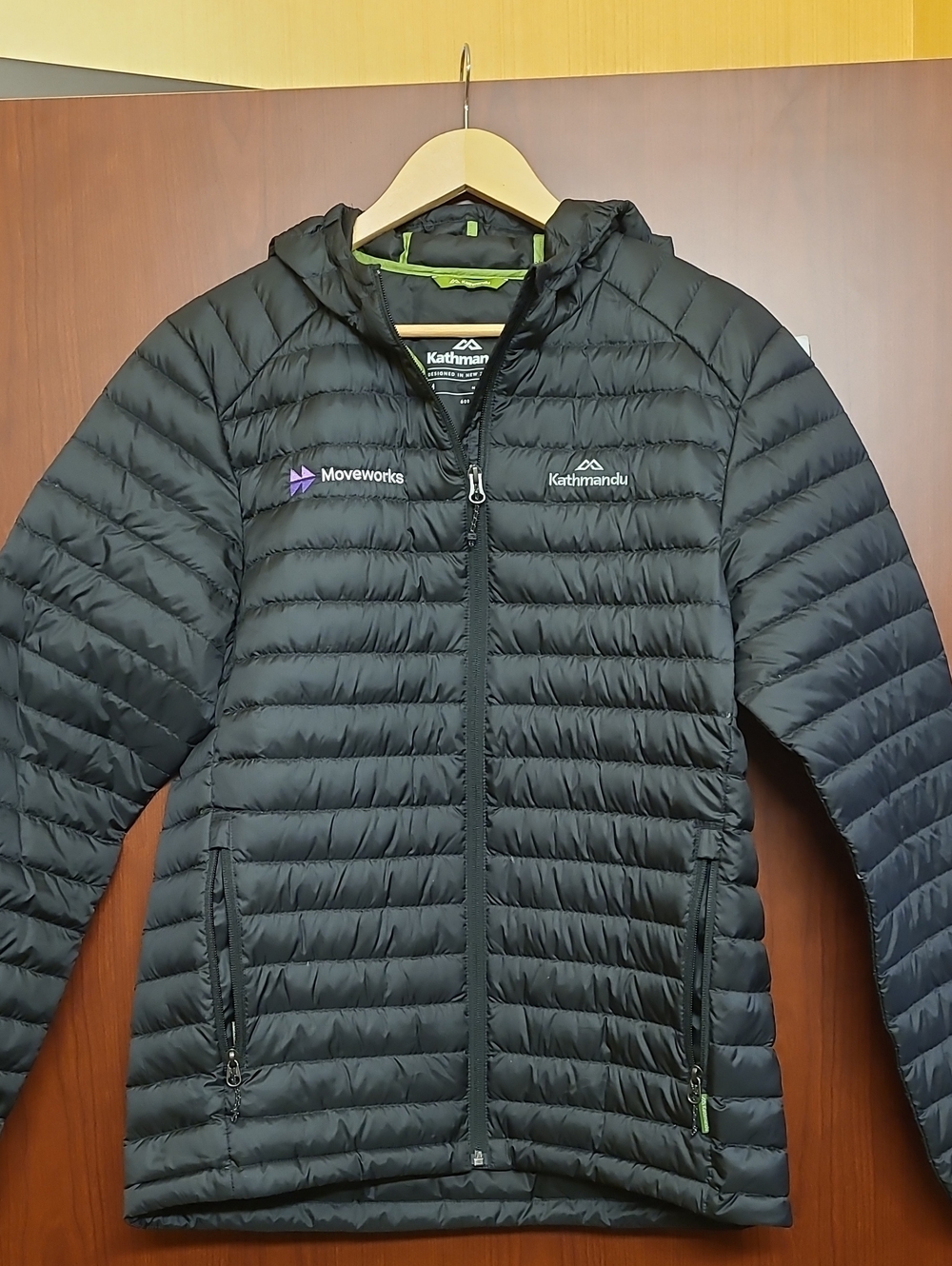 Kathmandu Heli 600 Fill Power Duck Down Black Quilted Hooded Puffer Jacket